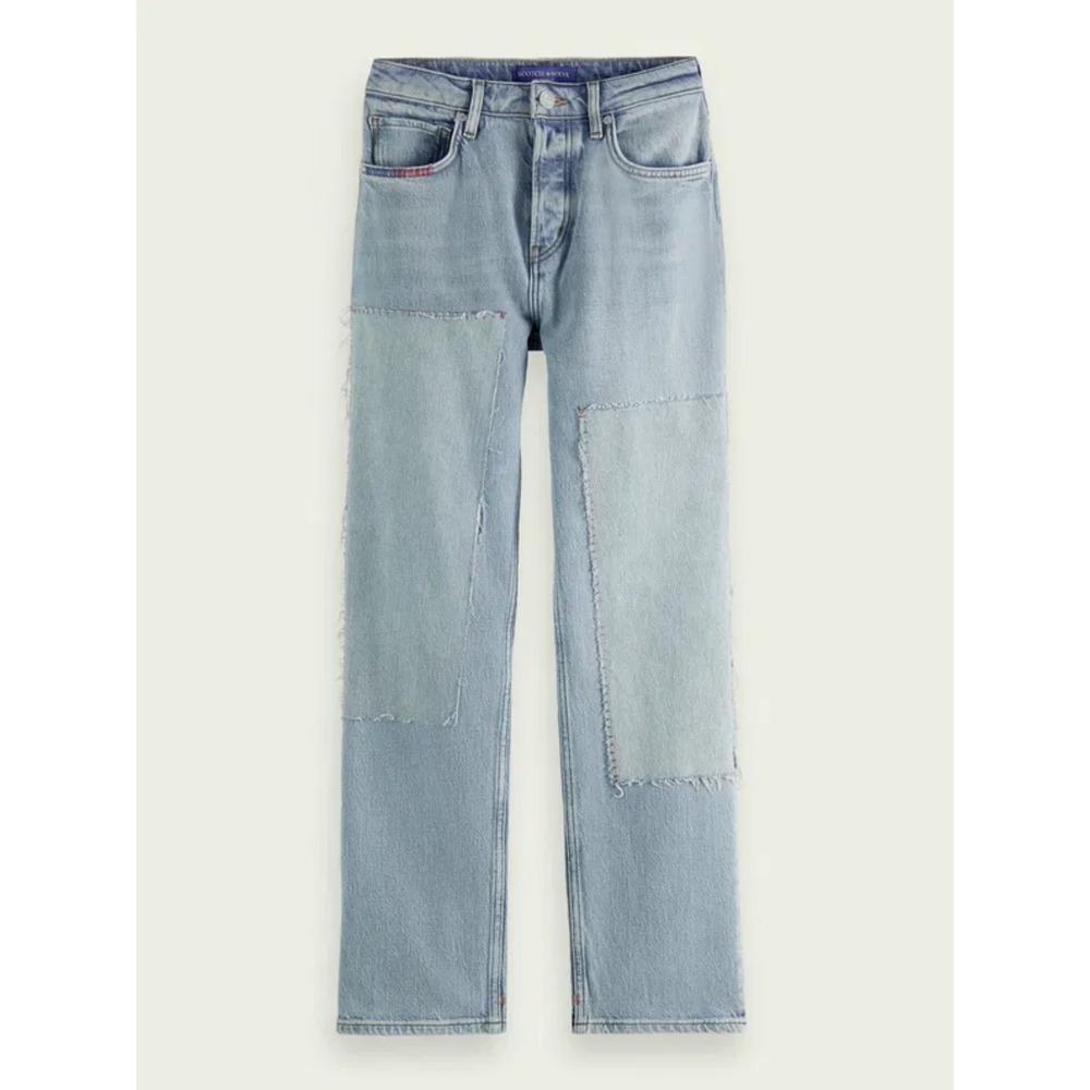 Scotch & Soda The sky straight leg patch jeans light‎ wash size 24